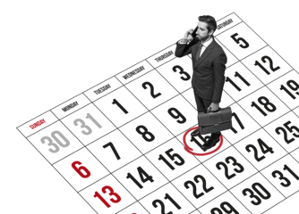 Businessman scheduling appointments on the phone