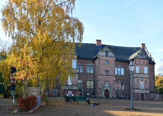 Historical Castle Erbhof in Autumn in the Town Thedinghausen, Lower Saxony