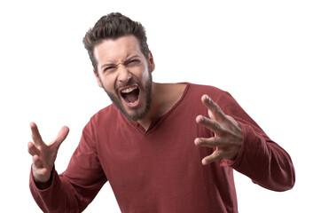 Angry man shouting out loud