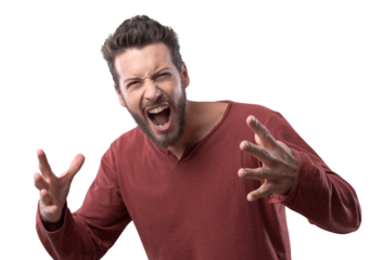 Angry man shouting out loud