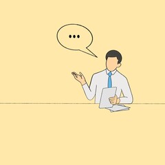 businessman with speech bubble
