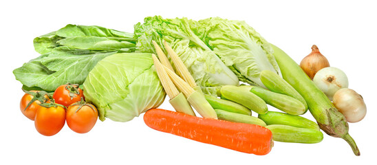 various fresh vegetables isolated