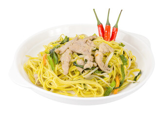 Stir fried noodles isolated