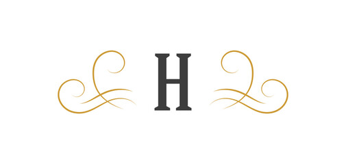 Vintage ornament swirl text separator calligraphic filigree vector illustration. Classical flourishes divider element for text decoration.