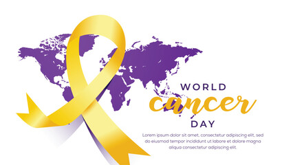 Realistic world cancer day illustration