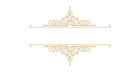 Vintage ornament swirl text divider filigree calligraphic vector illustration. Classical flourishes separator for text decoration.