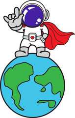 Cute Astronaut Cartoon , illustration