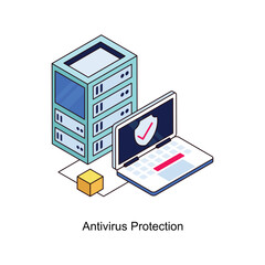 Antivirus Protection Vector Isometric Filled Outline icon for your digital or print projects.