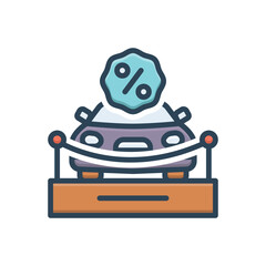Color illustration icon for offers