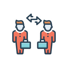 Color illustration icon for engagement