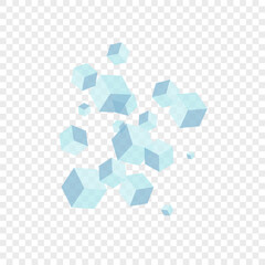 Fototapeta premium Gray Polygon Background Transparent Vector. Geometric Connection Card. Grey Cube Flying Template. Light Illustration. Monochrome Empty Block.