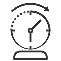 Simple period outline icon, date and time logistic related concept on the white background