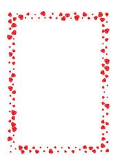 Pink Confetti Background White Vector. Cute Illustration Heart. Red Cut Frame. Violet Confetti Day Pattern. Fond Amour Backdrop.