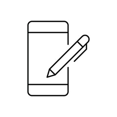 Phone stylus icon design. Touch screen digital pen vector. isolated on white background