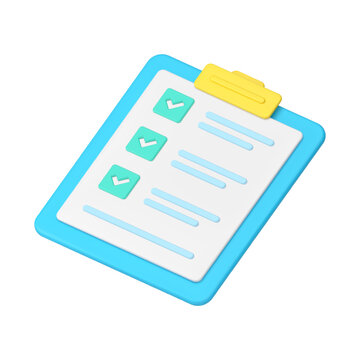 Check List Clipboard Choice Decision Document Note Organizer Page To Do Checkmark 3d Icon Vector