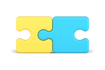 Puzzle details join assembling success match collaboration partnership 3d icon realistic vector