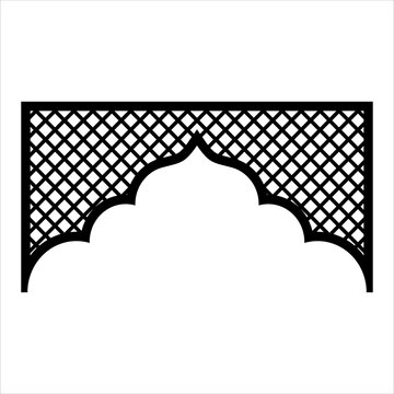 Laser cutting design for the temple, Mandir Jali, Partition arch for temple decoration vector