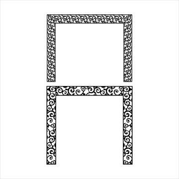 Laser cutting design for the temple, Mandir Jali, Partition arch for temple decoration vector