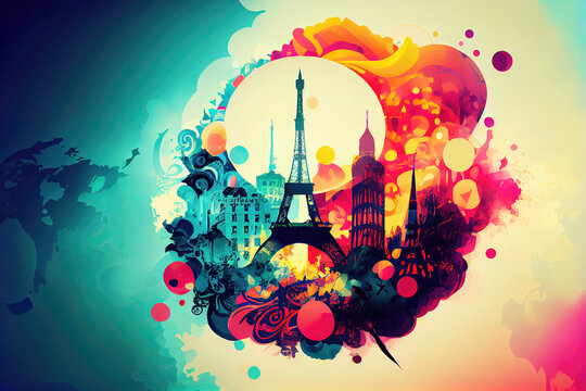 Modern abstract parisien background wallpaper design (Generative AI)