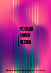 Trendy Geometric Cover Design with Gradient and Abstract Lines, Figures for your Business. Placard Fluid Rainbow Poster Design, Gradient Effect for Performance.