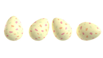 Easter eggs on isolated background. 3D render.