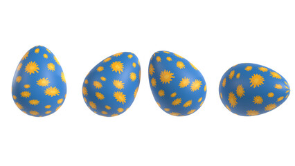 Easter eggs on isolated background. 3D render.