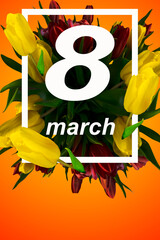 card or banner for International Women's Day March 8. can be used as a flyer, 3d illustration