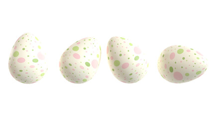Easter eggs on isolated background. 3D render.