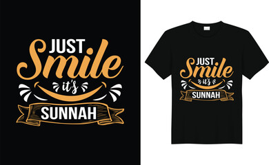 just smile it's sunnah islamic typography tshirt design