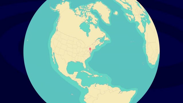 Zooming To Baltimore Location On Stylish World Globe