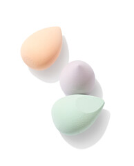 Make up tool for applying cosmetics product. Beauty blender. Sponge isolated on white background