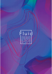 Futuristic Geometric Cover Design with Gradient and Abstract Lines, Figures for your Business. Template Fluid Rainbow Poster Design, Gradient Flow Effect for Electronic Festival.
