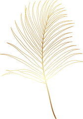 Luxury tropical leaf gold line art