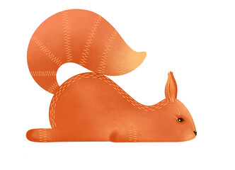 Nice lazy squirrel. Squirrel isolated on white background