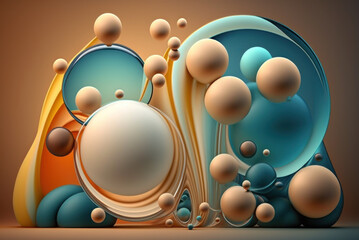 Abstract water bubble drop color background graphic design wallpaper. Generative ai.