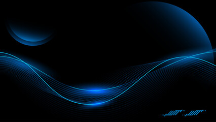 abstract blue line and light effect glow futuristic background