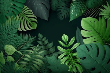 Fototapeta na wymiar Leaf mockup colored tropical vegetal background minimalist modern