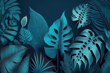 Leaf mockup colored tropical vegetal background minimalist modern