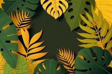 Leaf mockup colored tropical vegetal background minimalist modern
