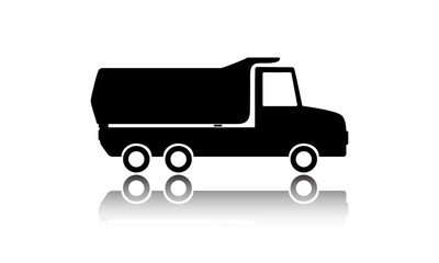 Dumptruck vector illustration isolated on white. Transportation truck for use in logistics, transportation, shipping design projects.

