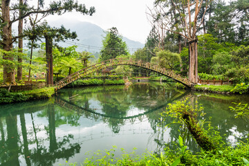 The Landmark of Xitou- University Pond at Xitou Nature Education Area in Nantou, Taiwan.
