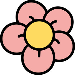 Flower 70s groovy vector