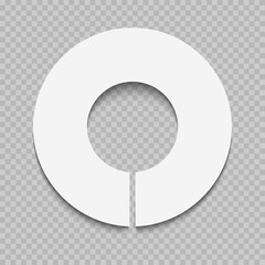Round closet divider template isolated on transparent background. Wardrobe organizer tool. Clothing rack separator mockup. Tag for sorting clothes by size, type, season. Vector realistic illustration