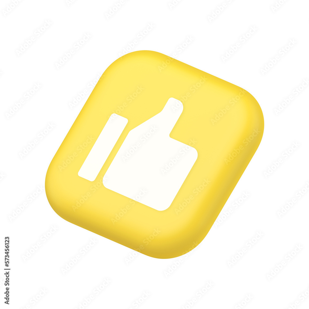 Poster thumb up like cool button cyberspace approve acceptance communication symbol website icon 3d renderi