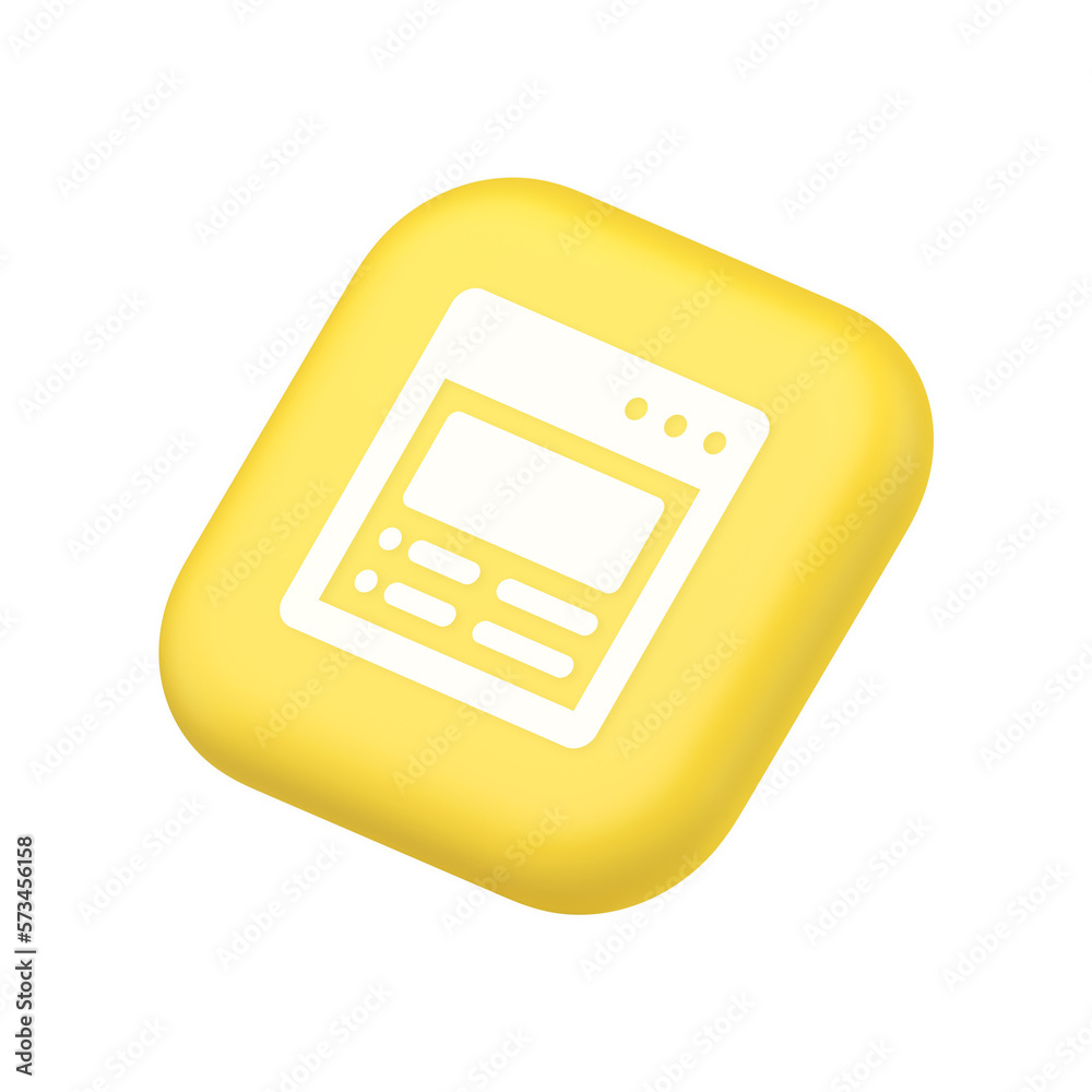 Poster Internet document tax form banking account web page button virtual browsing interface 3d isometric icon