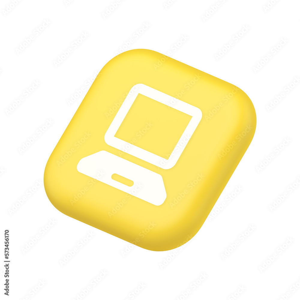 Poster computer network connection button digital information browsing symbol website icon 3d rendering