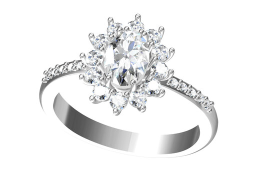 Wedding ring 3D rendering (high resolution 3D image)