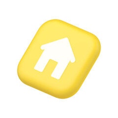 Home page button house web symbol cyberspace interface symbol website icon 3d rendering