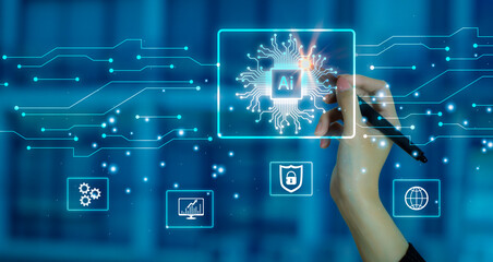 Artificial intelligence Machine Learning Business Internet Technology Concept.