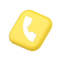 Phone call contact voice communication button web design symbol website icon 3d rendering